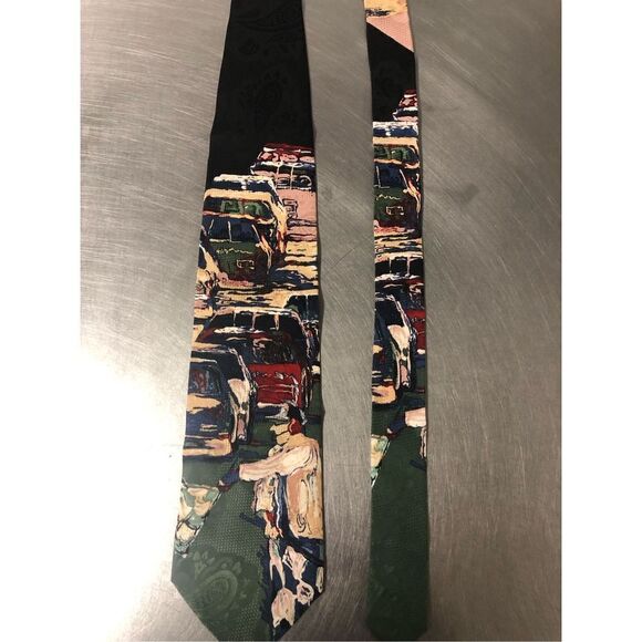 Richard Wallich Men’s Silk Racing Racecars Designer Dress Tie - Picture 2 of 11